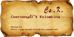 Cservenyák Kolombina névjegykártya